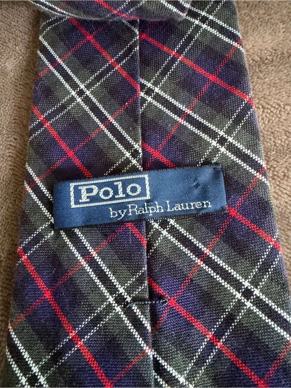 Vtg 90s Tartan Plaid POLO Ralph Lauren Necktie Cotton Preppy Heritage Ivy League